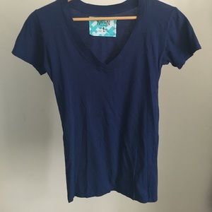 Nation LTD classic v neck t-shirt in royal blue